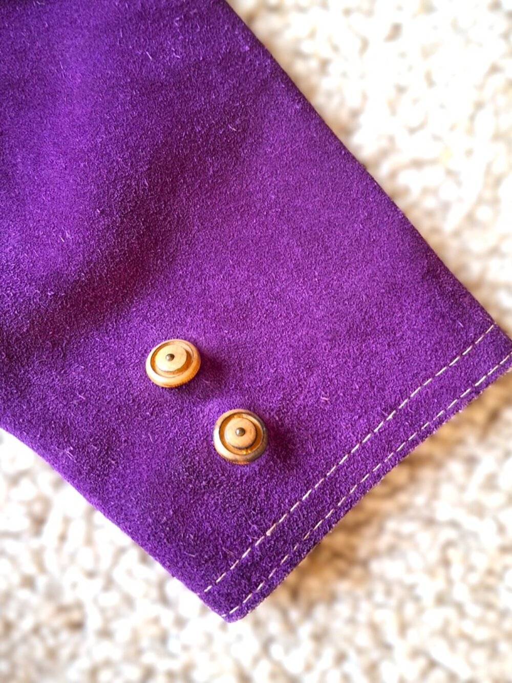 Vintage Gassy Jack Vibrant Purple Suede Leather Coat - Picture 4 of 6